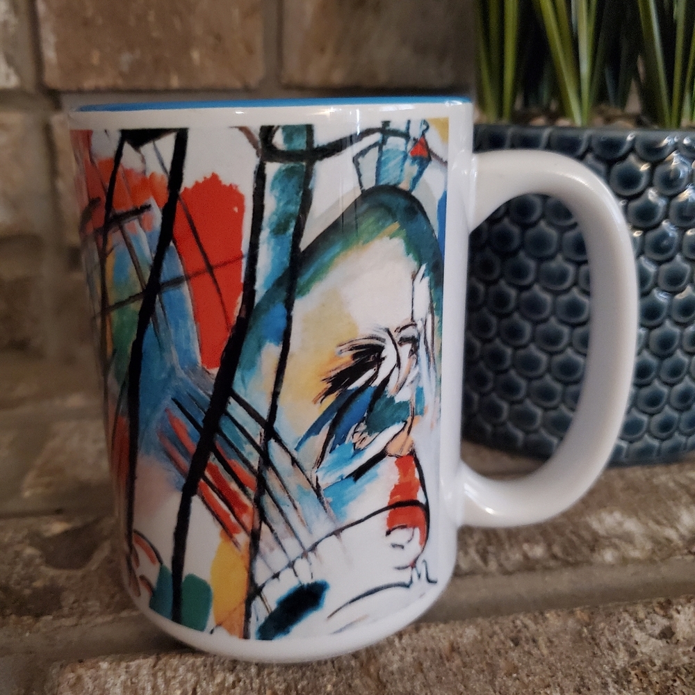 Zazzle abstract 2 tone 15oz. coffee cocoa mug Wassily Kandinsky Improvisation 28 - Picture 2 of 15